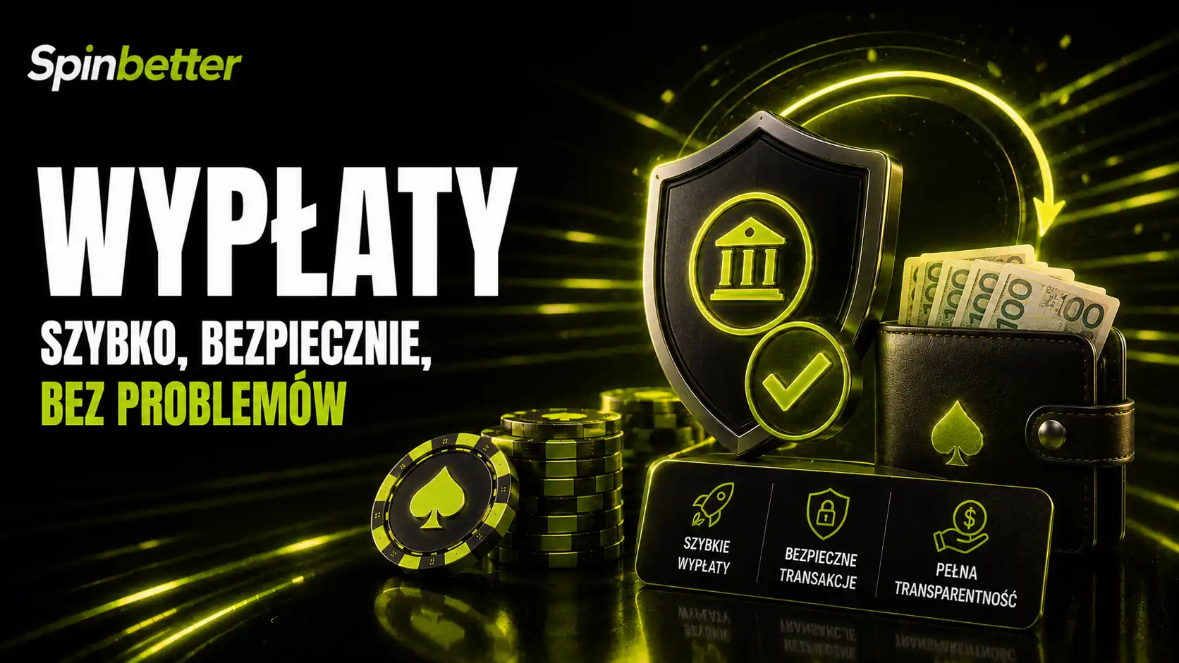 Wypłaty SpinBetter – panel kasy z metodami wypłaty środków